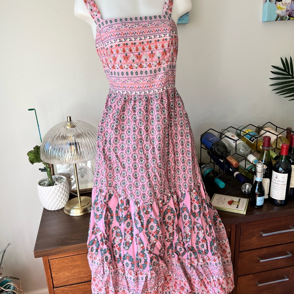 Knox Rose Pink and Blue Boho Patterned Maxi Sundress